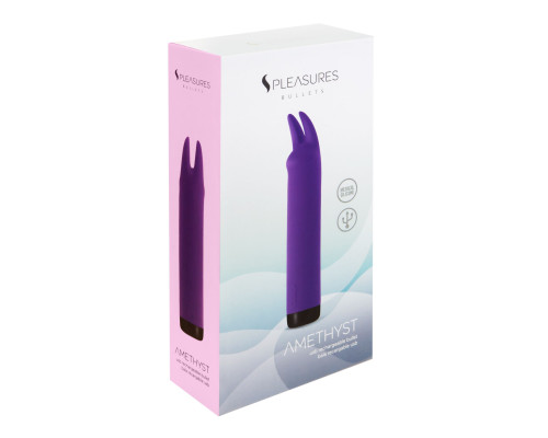 Вібратор S Pleasures Bullets Amethyst, фіолетовий, з двома відростками, 10 режимів, діаметр 2,8 см