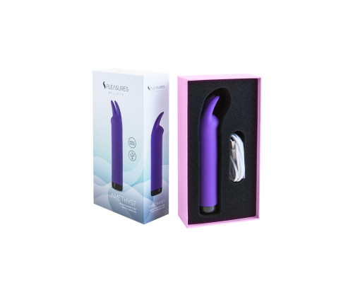 Вібратор S Pleasures Bullets Amethyst, фіолетовий, з двома відростками, 10 режимів, діаметр 2,8 см