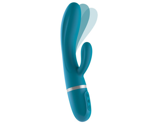 Вібратор-кролик Liebe Bend It Plus Ocean Blue, гнучкий, 2 мотори, 10 режимів