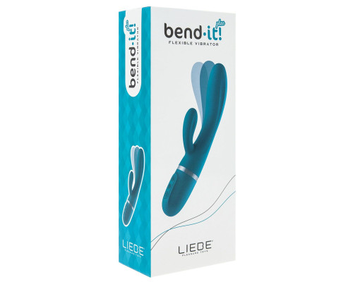 Вібратор-кролик Liebe Bend It Plus Ocean Blue, гнучкий, 2 мотори, 10 режимів
