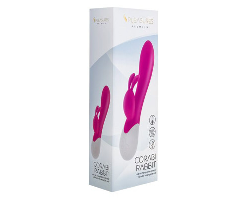 Вібратор-кролик S Pleasures Premium Corabi Rabbit, рожевий, вушка для клітора, 16 режимів, нагрів