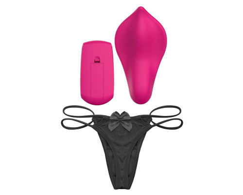 Вібратор у трусики Liebe Panty Vibe Recargable Cerise, нагрів до 39 °C, пульт, трусики S-M в комплекті