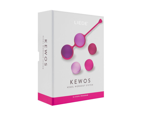 Вагінальні кульки Liebe Kewos — Cerise/Candy Violet, 5 кульок у комплекті, 15, 25, 35, 45 та 55 г