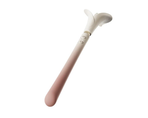 Розкішний вібромасажер Zalo – Calla Blossom Pink, двосторонній, 2 мотори