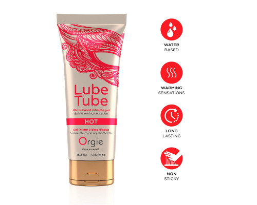 Лубрикант на водній основі Orgie Lube Tube Hot, 150 мл, із зігрівальним ефектом, без запаху
