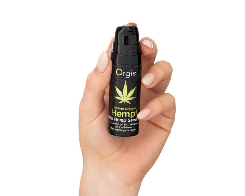 Збуджувальний гель для пар Orgie Hemp! Intense Orgasm, 15 мл, тепло-холод, ефект сильної вібрації