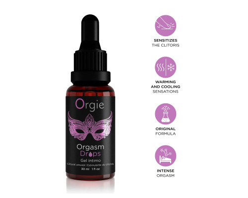 Збуджувальні краплі для клітора Orgie Orgasm Drops, 30 мл, ефект розігріву та охолодження