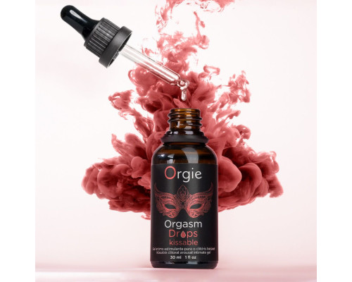 Збуджувальні краплі для клітора Orgie Orgasm Drops Kissable, 30 мл, тепло-холод, смак яблука