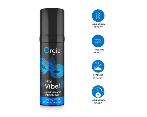 Рідкий вібратор Orgie Sexy Vibe! Liquid Vibrator, 15 мл, з ефектом мурашок