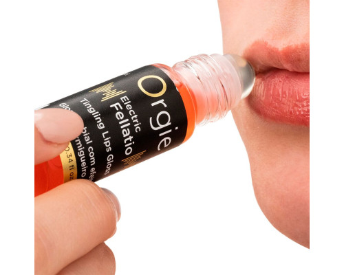 Блиск для губ з ефектом вібрації Orgie Electric Fellatio Lips Gloss, 10 мл, смак фруктового асорті