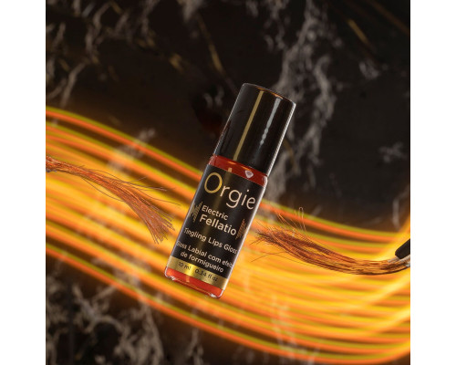 Блиск для губ з ефектом вібрації Orgie Electric Fellatio Lips Gloss, 10 мл, смак фруктового асорті