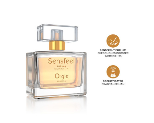 Чоловічі парфуми з феромонами Orgie – Sensfeel for Man (50 мл), цитрусово-деревний аромат
