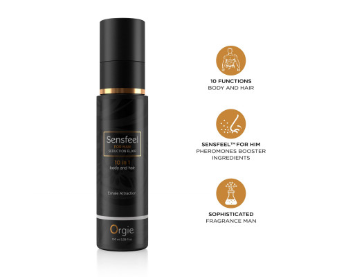 Лосьйон з феромонами для тіла та волосся Orgie – Sensfeel Seduction Elixir 10 in 1 for Man (100 мл)
