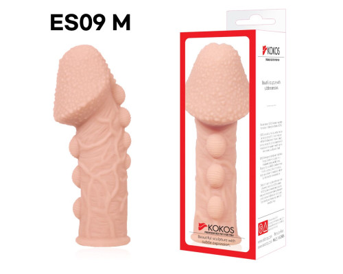Насадка на член Kokos Extreme Sleeve ES.09 розмір M, потовщуюча, стимулюючий рельєф