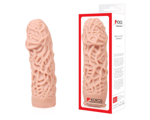 Насадка на член Kokos Extreme Sleeve ES.12 розмір M, потовщувальна, стимулюючий рельєф