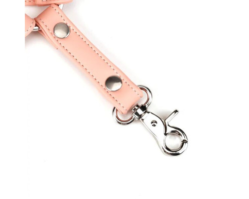 Хрестовина для фіксації Liebe Seele Dark Candy Pink Hogtie, з кільцем, 4 карабіни