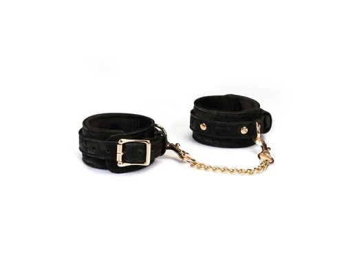 Наручники Liebe Seele Boudoir Amor Wrist Cuffs Black, з’єднувальний ланцюжок на карабінах