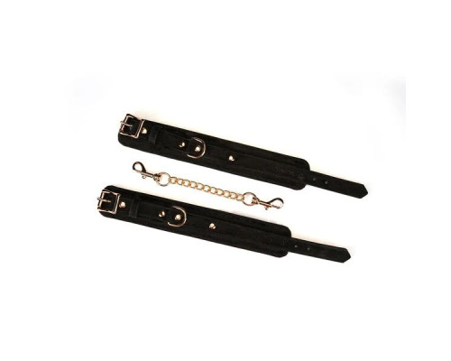 Наручники Liebe Seele Boudoir Amor Wrist Cuffs Black, з’єднувальний ланцюжок на карабінах
