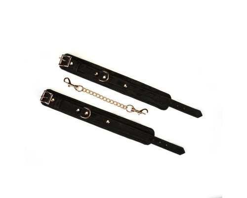 Поножі Liebe Seele Boudoir Amor Ankle Cuffs Black, знімний з’єднувальний ланцюжок