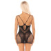 Еротична мінісукня Leg Avenue Lace and Net Mini Dress, Black, One Size, ажурна, відкрита спина