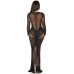 Сукня з довгим рукавом Leg Avenue Lace and Net Bodycon Gown One Size, Black