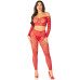 Комплект топ і легінси Leg Avenue Off The Shoulder, One Size, Red, довгий рукав
