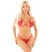 Комплект з перлинною ниткою Leg Avenue Open Cup Bra and Pearl String One Size, Red