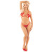 Комплект з перлинною ниткою Leg Avenue Open Cup Bra and Pearl String One Size, Red