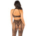 Бодістокінг з доступом Leg Avenue Crotchless Bodystocking with Heart One Size, Black, декольте