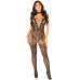 Бодістокінг з доступом Leg Avenue Crotchless Bodystocking with Heart One Size, Black, декольте