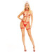 Костюм медсестри Leg Avenue 2PC Vegan Leather Nurse Harness Teddy and Headband Red S, шапочка