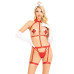 Костюм медсестри Leg Avenue 2PC Vegan Leather Nurse Harness Teddy and Headband Red M, шапочка