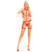 Костюм медсестри Leg Avenue 2PC Vegan Leather Nurse Harness Teddy and Headband Red M, шапочка