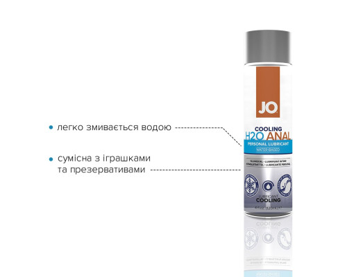 Анальна змазка JO ANAL H2O — COOLING (120 мл) охолоджувальна, на водній основі