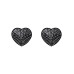 Накладки-серця на соски зі стразами Obsessive A750 nipple covers, чорні (м'ята упаковка!!!)