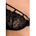 Комплект білизни Passion Exclusive HAYA SET L/XL, black, стрінги, ліф, пояс для панчіх