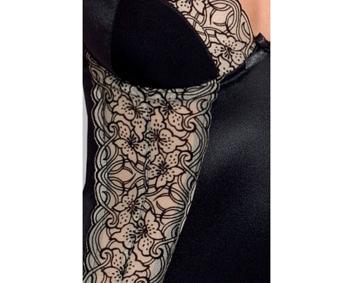 Корсет із пажами MONTANA CORSET black L/XL — Passion Exclusive, трусики