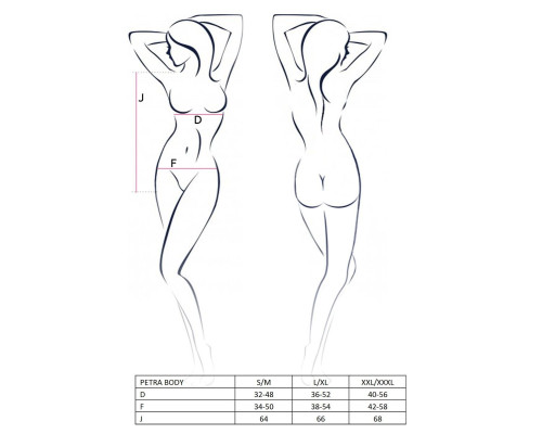Розпродаж!!! Боді-монокіні з глибоким декольте PETRA BODY black XXL/XXXL — Passion Exclusive