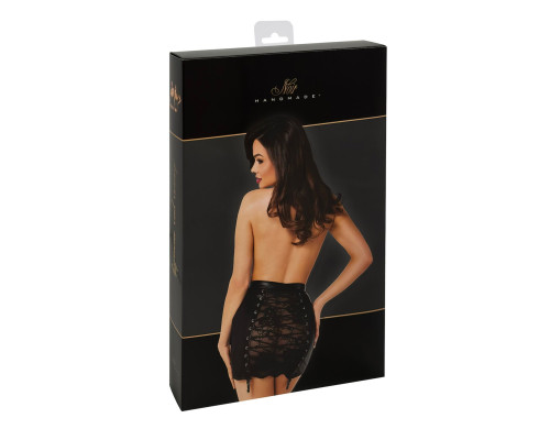 Спідниця Noir Handmade F341 Powerwetlook and lace skirt - L