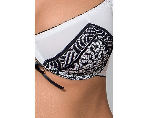 Розпродаж!!! Комплект білизни SUELO SET white XXL/XXXL — Passion: ліф, стрінги, пояс для панчіх