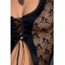 Розпродаж!!! Сорочка-пеньюарчик со шнуровкой VIOLA CHEMISE black L/XL - Passion Exclusive, трусики