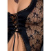Розпродаж!!! Сорочка-пеньюарчик со шнуровкой VIOLA CHEMISE black L/XL - Passion Exclusive, трусики