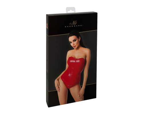 Корсет Noir Handmade F355 Red powerwetlook corset - XXL