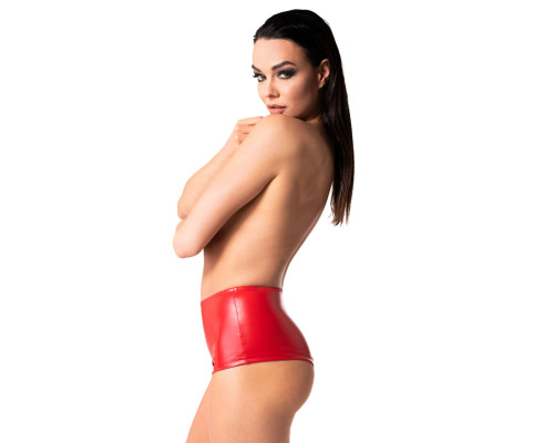 Шорти Noir Handmade F356 Red powerwetlook shorts - 3XL