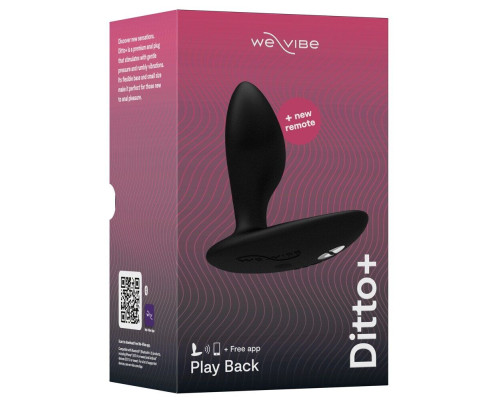 Анальна смарт-вібропробка We-Vibe Ditto+ Satin Black з пультом ДК