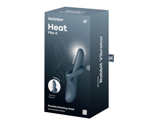 Вібратор з ротацією Satisfyer Heat Flex 4 Grey, підігрів до 39°C