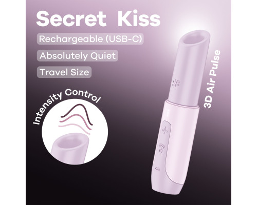 Вакуумний стимулятор Satisfyer Secret Kiss, магнітна технологія 3D Air Pulse, 30 режимів, кришечка