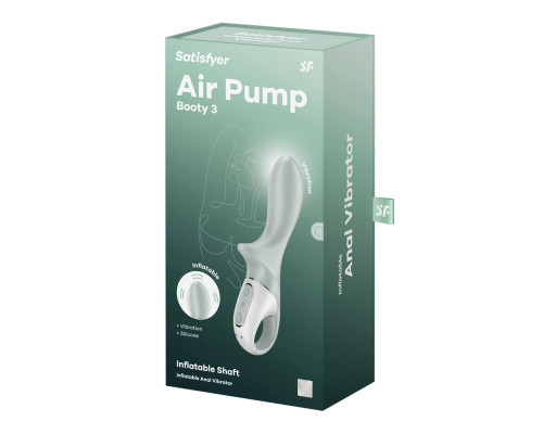Анальний надувний вібратор Satisfyer Air Pump Booty 3, гнучкий стовбур