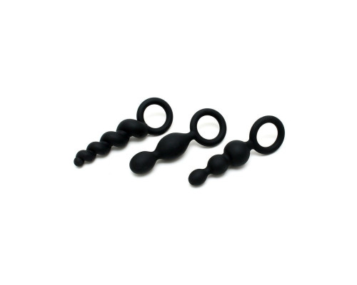 Набор анальных игрушек Satisfyer Plugs black (set of 3) - Booty Call  (м'яте паковання!!!)