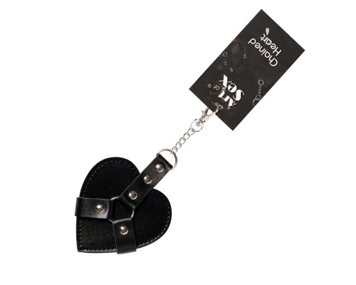 Брелок на карабіні для ключів Art of Sex Chained Heart, Чорний